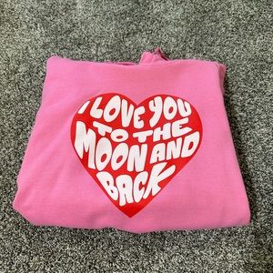 Faded Moon love you to the moon and back pink hoodie